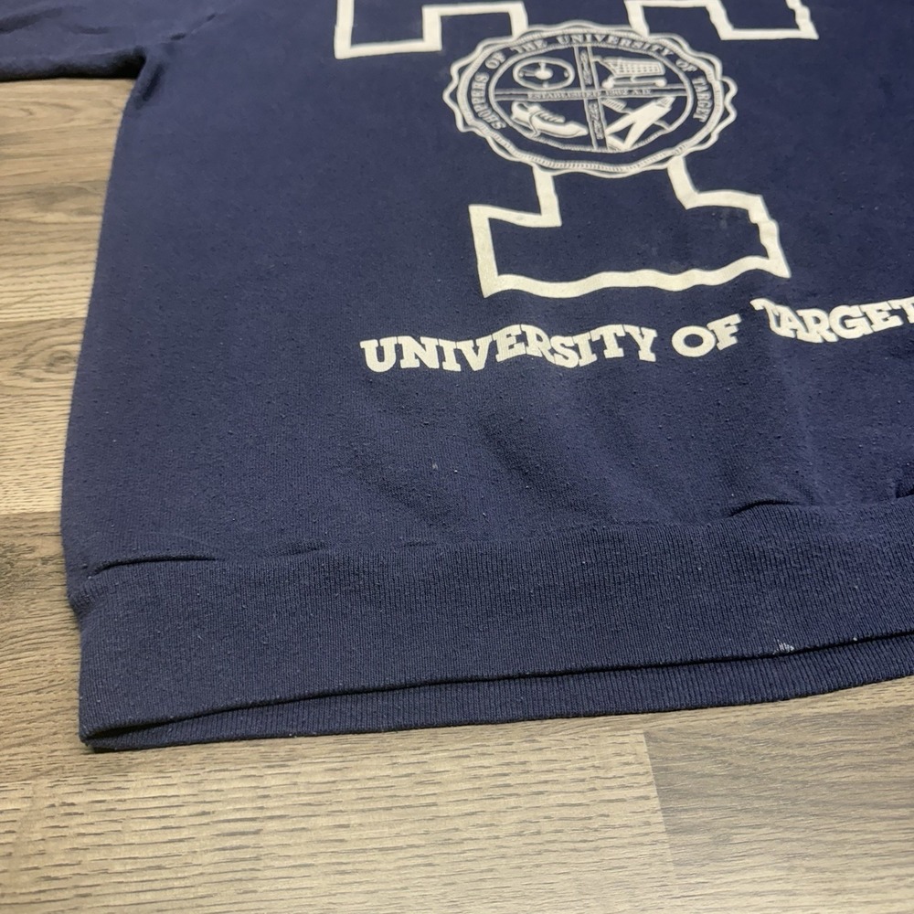 Rare Vintage 90s  "University Of Target" Parody Sweater Jerzees Tag Size XL WEAR - Picture 4 of 10